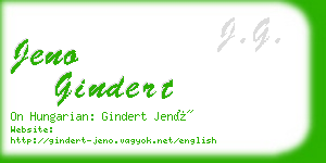 jeno gindert business card